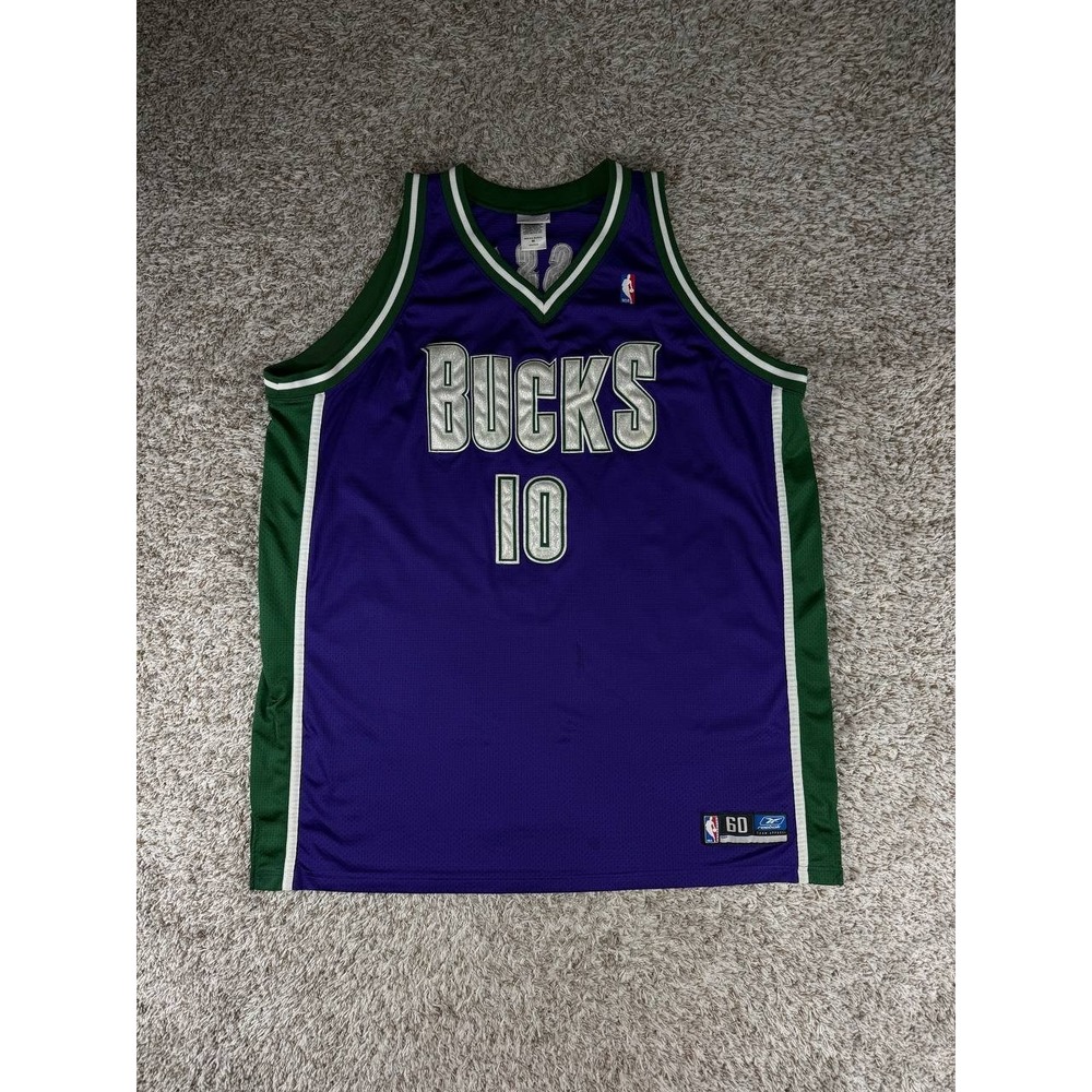 Vintage Reebok Sam Cassell #10 Milwaukee Bucks Authentic Purple Jersey Size 60